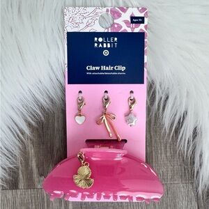 💗💞 Roller Rabbit x Target Light Pink Hair Clip with Gold Charms